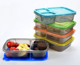 1 x RAW Customer Returns Youngever 7-pack 3-compartment meal prep boxes, bento lunch boxes, reusable meal prep boxes, 3-compartment lunch box Rainbow  - RRP €27.53