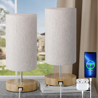 1 x RAW Customer Returns SUWIN Bedside Table Lamps, 2 Pieces Touch Bedside Table Lamps 3 Color Temperatures and Stepless Brightness, with USB Ports for Bedroom, Living Room, Baby Room, 2 Pieces - RRP €45.99