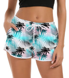 1 x RAW Customer Returns NEWISTAR Swim Shorts Women High Waist Loose Summer Short Swim Shorts 3D Colorful Palm Print Hawaii Beach Shorts Quick Drying UV Sports Swim Trunks Gym Board Shorts with Pockets,XL,48-50 - RRP €18.4