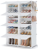 1 x RAW Customer Returns HOMIDEC Shoe Rack, 7-Tier Shoe Cabinet Shoe Storage for 28 Pairs of Shoes and Boots, Plastic Shoe Racks Shoe Organizer for Hallway Bedroom Entrance, White - RRP €45.99