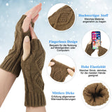 2 x Brand New Opopark 4 pairs of fingerless gloves, winter knitted arm gloves, long winter arm warmers, crochet mittens, soft arm warmer sleeves for women and girls - RRP €14.08