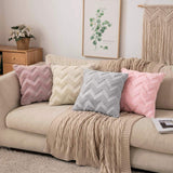 1 x Brand New MIULEE Set of 2 Wool Cushion Covers Sofa Cushion Decorative Cushion Wave Polyster Cushion Covers Couch Cushion Soft Cushion Cover Decorative Pillow Cover Hidden Zipper Living Room Bedroom 40 x 40 cm Light Pink - RRP €16.63