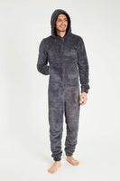 1 x RAW Customer Returns CityComfort Men s Pajamas, Men s One-Piece Pajamas with Zipper, Fleece Pajamas for Adults M-3XL XL, Dark Grey  - RRP €33.26