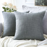 1 x RAW Customer Returns Artscope Set of 2 Cushion Covers Solid Color Throw Pillow Cover Linen Cushion Covers Modern Decorative Pillows Cushion Cover Set Pillow Case for Sofa Bedroom Home Decor Dark Grey, 40 x 40 cm - RRP €13.87