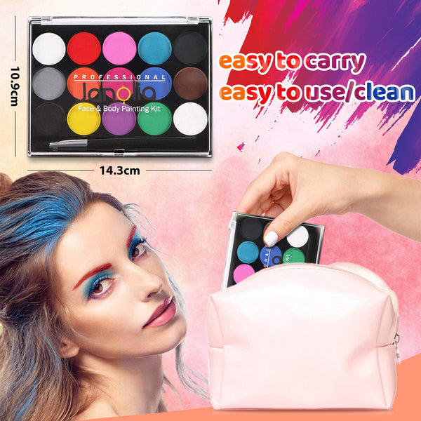 Body Painting Face Paint Kit, 15 Color Professional Palette Washable