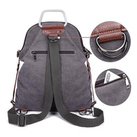 1 x RAW Customer Returns Travistar Backpack Women Handbag Shoulder Bag Canvas Casual Ladies School Bag Shoulder Bags Anti Theft Travel Backpack Women for Work School Shopper Casual Daily, Gray - RRP €31.25