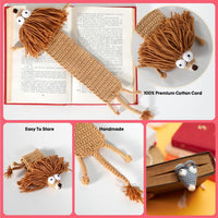 1 x RAW Customer Returns Bookmark Crochet Bookmark Personalized Children 3D Cartoon Animals - Funny Gift for Birthday Pupil Boy Girl Teacher Students and Book Lovers Lion  - RRP €20.67