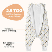 1 x RAW Customer Returns Sweety Fox winter sleeping bag with feet 2.5 tog - 100 organic cotton OEKO-TEX certified pollutant-free - winter sleeping bag with feet - pijama yellow, 80 cm  - RRP €25.7