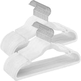 1 x RAW Customer Returns SONGMICS Velvet Hangers, Set of 50 Pieces, Non-Slip, Shoulder Slots, Trouser Bar, 360 Swivel Hook, 0.6 cm Thick, 43 cm Long, Classic White CRF029W05 - RRP €23.99