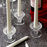 4 x Brand New Crystal glass candle holder, 12 pieces of glass candlesticks for tapered candles and table candles, wedding, romantic table decoration, each 6 x 6 x 4.8 cm - RRP €94.96