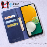 1 x Brand New AsileCuir Funda Compatible con Samsung Galaxy A13 5G Galaxy A04s 6.5 Pulgadas, Carcasa Cuero PU Libro Tapa Billetera Ranura Tarjeta RFID Bloqueo Soporte Plegable Magn tico Flip Case, Azul - RRP €19.2