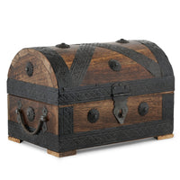 1 x RAW Customer Returns Ajuny Handmade Pirate Treasure Chest Jewelry Storage Box with Handle Versatile as a Keepsake Jewelry Box Ring and Necklace Storage, Ideal Gifts, 11x6 Inches - RRP €26.16