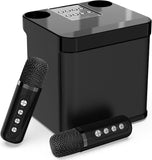 1 x RAW Customer Returns Karaoke Machine, Bluetooth Karaoke System with 2 Microphones, Speaker, Portable PA System, Karaoke Set, Karaoke Microphone with USB TF Card AUX, for Home Party, Wedding, Church, Picnic, Outdoor Black  - RRP €71.33