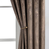 1 x RAW Customer Returns MIULEE Curtains with eyelets gold velvet curtains opaque eyelets foil print curtains gold eyelet curtains for bedroom living room set of 2 140 x 245 cm W x H brown - RRP €39.6