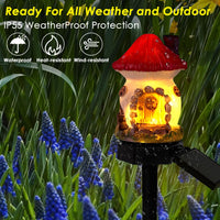 1 x Brand New Qidoe fairytale house solar lamps for outdoor garden solar lights for outdoor LED garden light waterproof solar light for yard, lawn, garden, landscape, patio decoration - red mushroom house - RRP €20.4