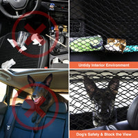 1 x RAW Customer Returns CiuGear Car Safety Net Barrier Divider Net, Portable Double Layer Car Safety Net, Universal Pet Divider Adjustable Oxford Fabric Dog Net for Car, 120x85cm - RRP €27.99