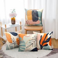 1 x Brand New Sofa Cushion Covers 45x45cm 4 Pack Cushion Covers Linen Decorative Colorful Cushion Covers Leaves Boho Abstract Cushion Covers Modern Art Pillowcase for Sofa Bed Home Living Room - RRP €22.8