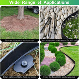 1 x RAW Customer Returns 15m x 5cm Flexible lawn edge made of plastic, bed edging, bed border, mowing edge, paving stones, palisade with ground anchor and gloves - black 15m - RRP €37.99