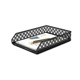 1 x RAW Customer Returns Exerz Letter Trays 2 Pack Stackable Paper Sorter Desk Organizer File Tray for Desk - Wire Mesh Metal Filing Rack - Black - RRP €22.12