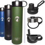 1 x RAW Customer Returns GREENWOLF Thermal Bottle 750 ml - Stainless Steel Thermos Without Leaks - 3 Caps and Straw Included, BPA Free - Gym, Sports, Hiking, Bike, Yoga, Camping Bottle - RRP €31.05