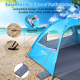 1 x RAW Customer Returns MoopGou beach tent, portable beach tent for 2-4 people, baby beach tent with UV protection 50 , beach tent with 3 ventilated windows, quick assembly, easy to carry umbrella beach tent white  - RRP €40.33