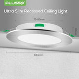 1 x RAW Customer Returns ALUSSO LED recessed spotlights dimmable 230V slim flat, 5W 400 lumen warm white 3000K neutral white 4000K cold white 6500K recessed lights 30mm installation depth, IP44 LED ceiling spots for living room, set of 6 - RRP €42.99