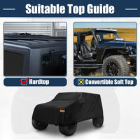 1 x Brand New X AUTOHAUX Car Cover SUV Car Cover Breathable, Dustproof Waterproof Car Cover for Jeep Wrangler JK JL 2 Door 2007-2021 - RRP €72.72