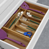 1 x RAW Customer Returns Utoplike Acacia Wood Expandable Kitchen Drawer Organizer, Adjustable Cutlery Tray for Drawers, Utensil Holder Organizer, Drawer Divider for Cutlery - RRP €37.99