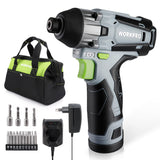 1 x RAW Customer Returns WORKPRO cordless impact wrench, 12V impact wrench 100 Nm 2000 rpm, 1 4 chuck, with 2.0 Ah battery and charger, 14 accessories and tool bag, LED light, for screwing and impact wrenching - RRP €66.88