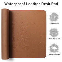 1 x RAW Customer Returns Aothia desk pad, mouse pad, office desk mat, non-slip PU leather desk mat, waterproof desk pad for office and home 91 x 43 cm, Hermes Orange  - RRP €17.14