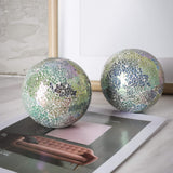 1 x RAW Customer Returns WHOLE HOUSEWARES Mosaic balls made of glass - globe decorative balls glass mirror - for garden, living room - centerpiece balls for bowls, vases, dining table decoration - RRP €20.16