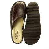 1 x Brand New APREGGIO - Men s leather slippers - Men s slippers - Comfortable slippers for men - Comfortable men s slippers - Dark brown size 46 - RRP €19.99