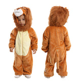 1 x RAW Customer Returns Doladola Baby Boy Girl Jumpsuits Cartoon Animal Hooded Onesies Infant Pajamas Romper 18-24 Months, Lion  - RRP €24.99