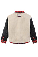 1 x RAW Customer Returns Coevals Club Men s Flannel Jacket Shirt Sherpa Lumberjack Shirt Flannel Shirt Long Sleeve Checkered Snap Buttons Cotton Winter Shirt Gray Red Black 13 M  - RRP €50.41