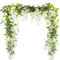 1 x RAW Customer Returns VINFUTUR 5 200cm Artificial Flowers Wisteria Artificial Wisteria Garland Artificial Flower Garland Wisteria Hanging Artificial Flowers Wisteria for Home Wedding Party Garden Decoration - RRP €26.21