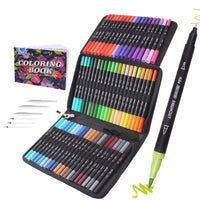 1 x RAW Customer Returns 72 Fine Tip Artist Markers, Dual Tip, Brush Pen Lettering for Children Adult Coloring Books Calligraphy Drawing Sketching - RRP €26.99