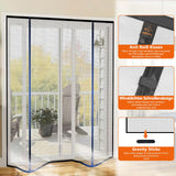 1 x RAW Customer Returns WochiTV Fly Screen Door Magnet 160 x 212cm Double Door Fly Screen Door With Magnetic Closure No Drilling Magnetic Curtain for Balcony Door, Cellar Door and Patio Door Easy Adhesive Installation - RRP €30.84