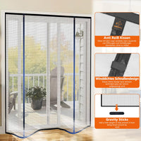 1 x RAW Customer Returns WochiTV Fly Screen Door Magnet 190 x 222cm Double Door Fly Screen Door With Magnetic Closure No Drilling Magnetic Curtain for Balcony Door, Cellar Door and Patio Door Easy Adhesive Installation - RRP €42.99