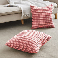 4 x Brand New FY FIBER HOUSE Set of 2 cozy cushion covers, corn-shaped pillowcases, decorative square throw pillow covers for couch, bed, sofa, 45 x 45 cm, pink - RRP €48.4