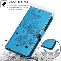 1 x RAW Customer Returns Mobile phone case for Samsung Galaxy A21s case, Samsung A21s case, premium leather flip folding shockproof magnetic stand function card slots protective case bag - blue butterfly - RRP €21.6