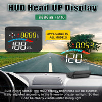 1 x RAW Customer Returns Head up display car, 3.5 inch HUD GPS iKiKin car HUD display for all cars and trucks, windshield LED projector, HUD reflective film, GPS speedometer, plug play - RRP €36.99