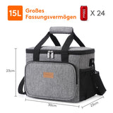 1 x RAW Customer Returns Lifewit 15L 24 Cans Insulated Lunch Bag Lunch Tote for Work School Beach Picnic Gray  - RRP €21.62