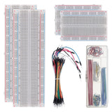 1 x RAW Customer Returns AUKENIEN Breadboard Jumper Wires Kit 400 Points Breadboard 830 Points Breadboard and M M Flexible Bread Board Jumper Wires Cable and 2-125mm U-Shaped Jumpers for Arduino Raspberry Pi - RRP €14.11