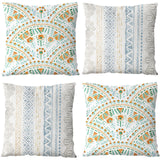 2 x Brand New YMQIANYU Set of 4 Boho Cushion Covers 40x40 Bohemian Vintage Ethnic Style Floral Pattern Pillowcases Linen Decorative Pillow Sofa Cushion Cover for Sofa Couch Living Room Garden - RRP €40.8