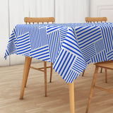 1 x Brand New Aoihrraan 153x275cm Rectangular Tablecloths Dirt-Repellent Waterproof and Wrinkle-Resistant Table Cover for Patio Picnic Party Dining Room Kitchen Cafe Home Decoration, Blue White - RRP €37.99