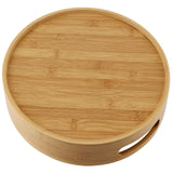 1 x RAW Customer Returns CHEUKYIU Round Bamboo Tray Diameter 30cm Thickness 5cm Bamboo Tray with Handles Round Wooden Tray for Snacks Fruit Coffee Tea Wine Wood - RRP €22.8