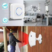 1 x RAW Customer Returns BITIWEND passage detector radio motion detector alarm shop door PIR motion sensor indoor door radio bell with 58 melodies wireless infrared shop bell alarm system for motorhome, home, garage - RRP €29.99