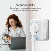 1 x RAW Customer Returns UCOMEN 16A electricity meter socket WiFi, smart socket with power consumption, remote control and voice control, works with Alexa, Google Home, gray and white, Smart Life APP, 2 pack - RRP €26.99