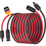 1 x RAW Customer Returns SORLPV SOLAR CABLE 6MM , PV EXTENSION CABLE 10M WITH SOCKETS AND SOLAR PLUG, 10AWG SOLAR CABLE EXTENSION, IP68 WATERPROOF PHOTOVOLTAIC CABLE PLUG FOR SOLAR SYSTEMS RED BLACK  - RRP €51.99