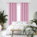 1 x RAW Customer Returns Deconovo Modern Blackout Living Room Curtains Thermal Insulating Decorative Curtains with Eyelets 2 Pieces Pink 107x242cm - RRP €38.99